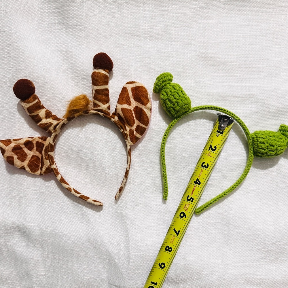 NEW giraffe ears headband & green crochet headband Halloween costume cosplay